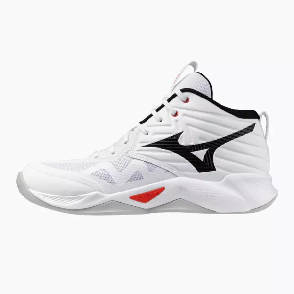 Кроссовки волейбольные Mizuno Wave Momentum Pro Mid white/black/fiery red