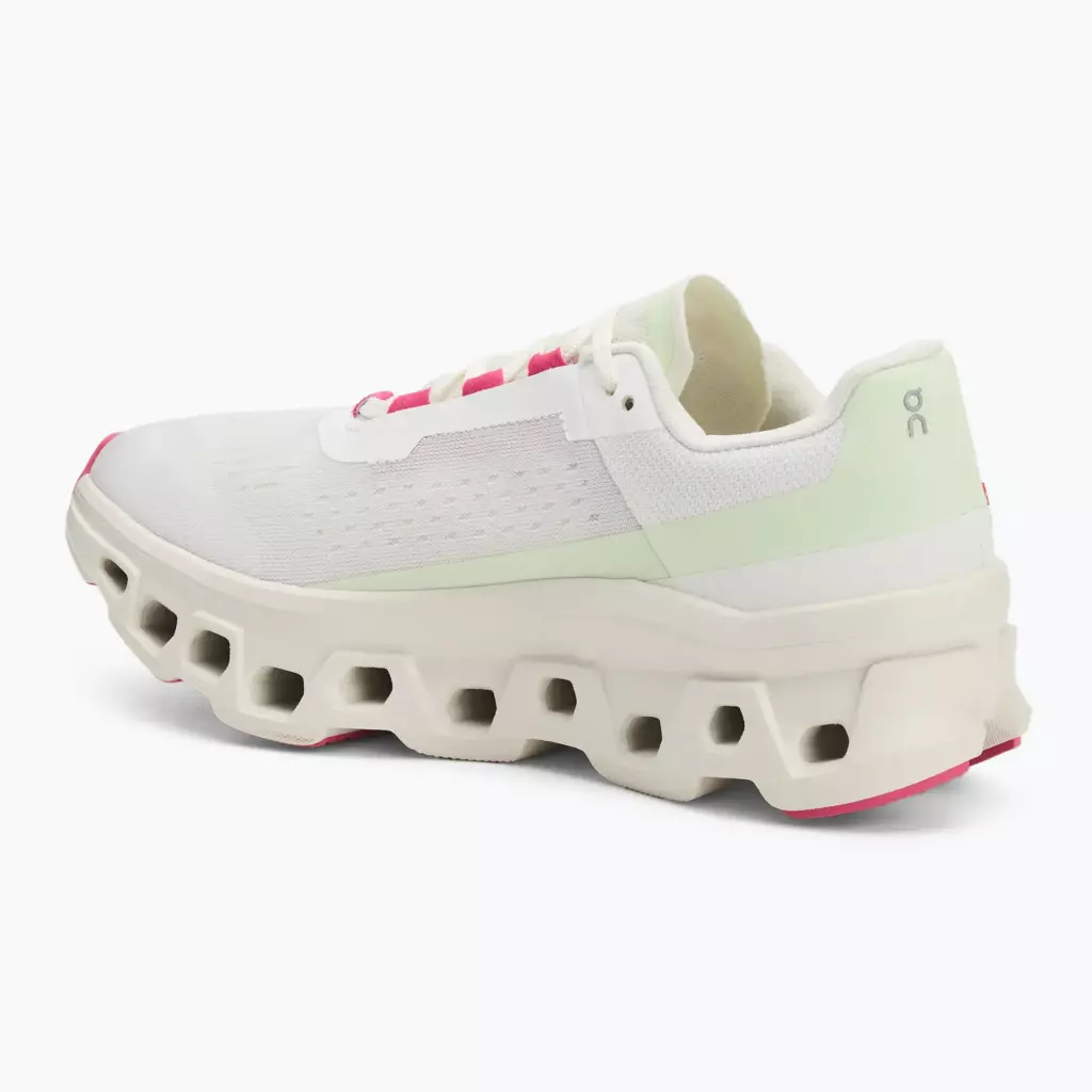 Женские Кроссовки для бега On Cloudmonster white/lima