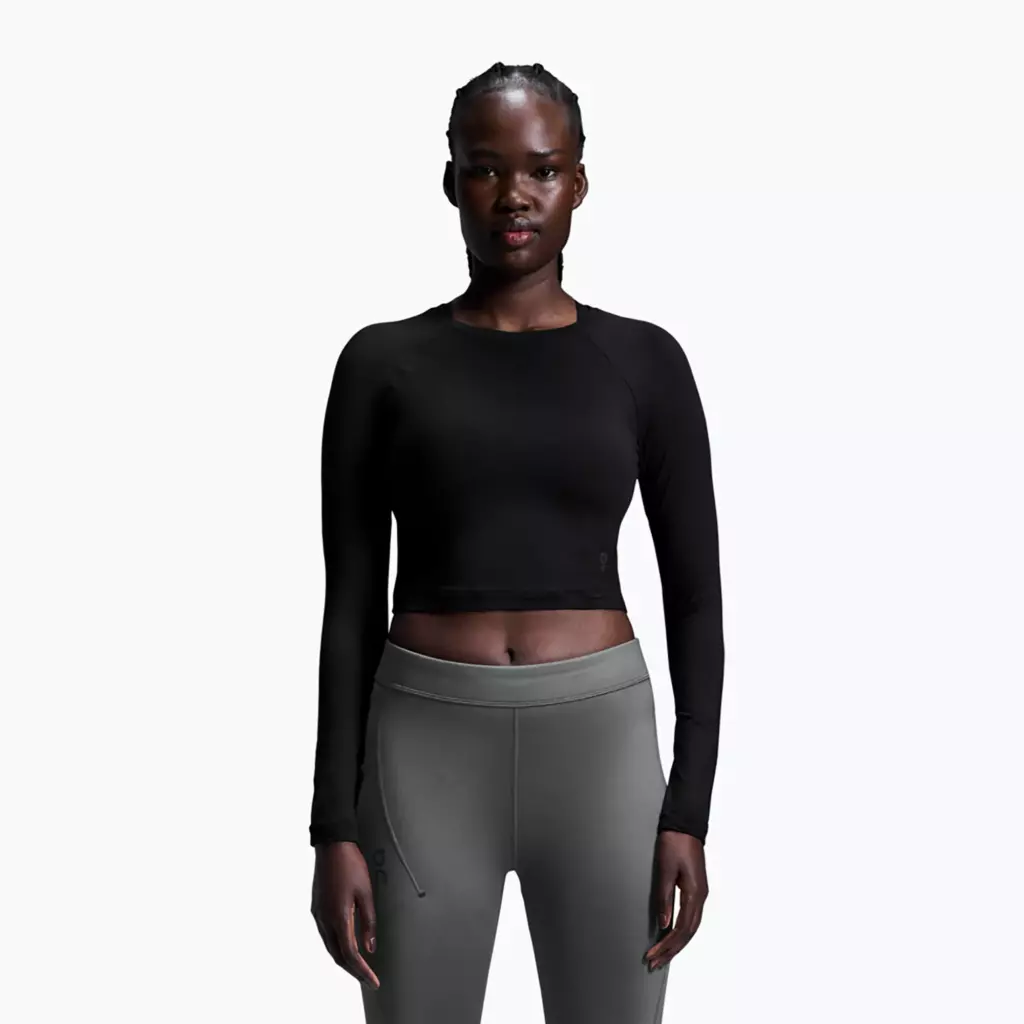Женский лонгслив On Running Studio Long-T Crop black