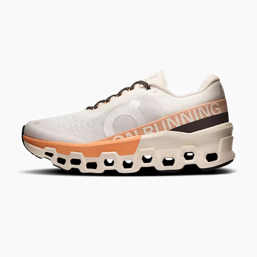 Женские Кроссовки для бега On Cloudmonster 2 ivory/tangerine