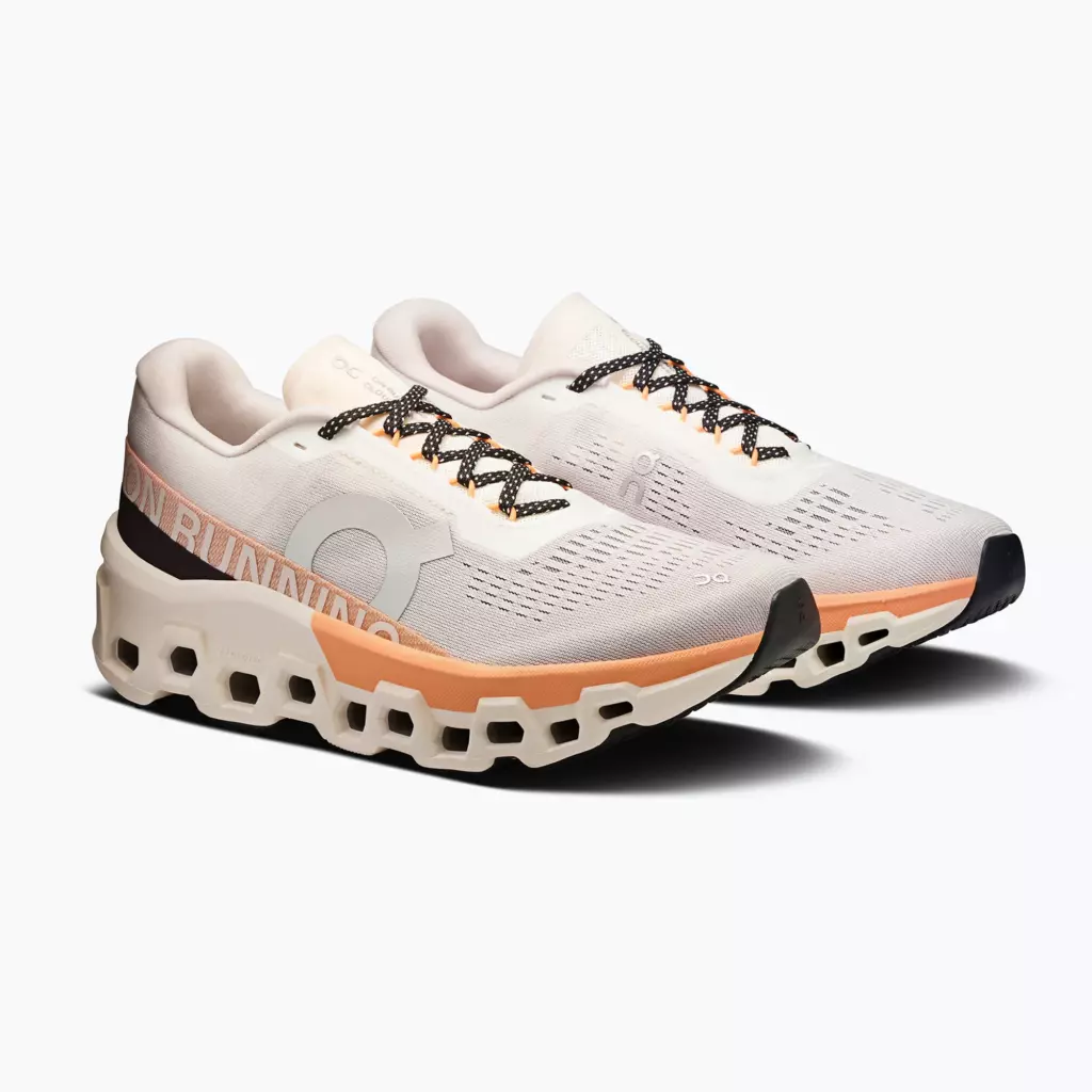 Женские Кроссовки для бега On Cloudmonster 2 ivory/tangerine