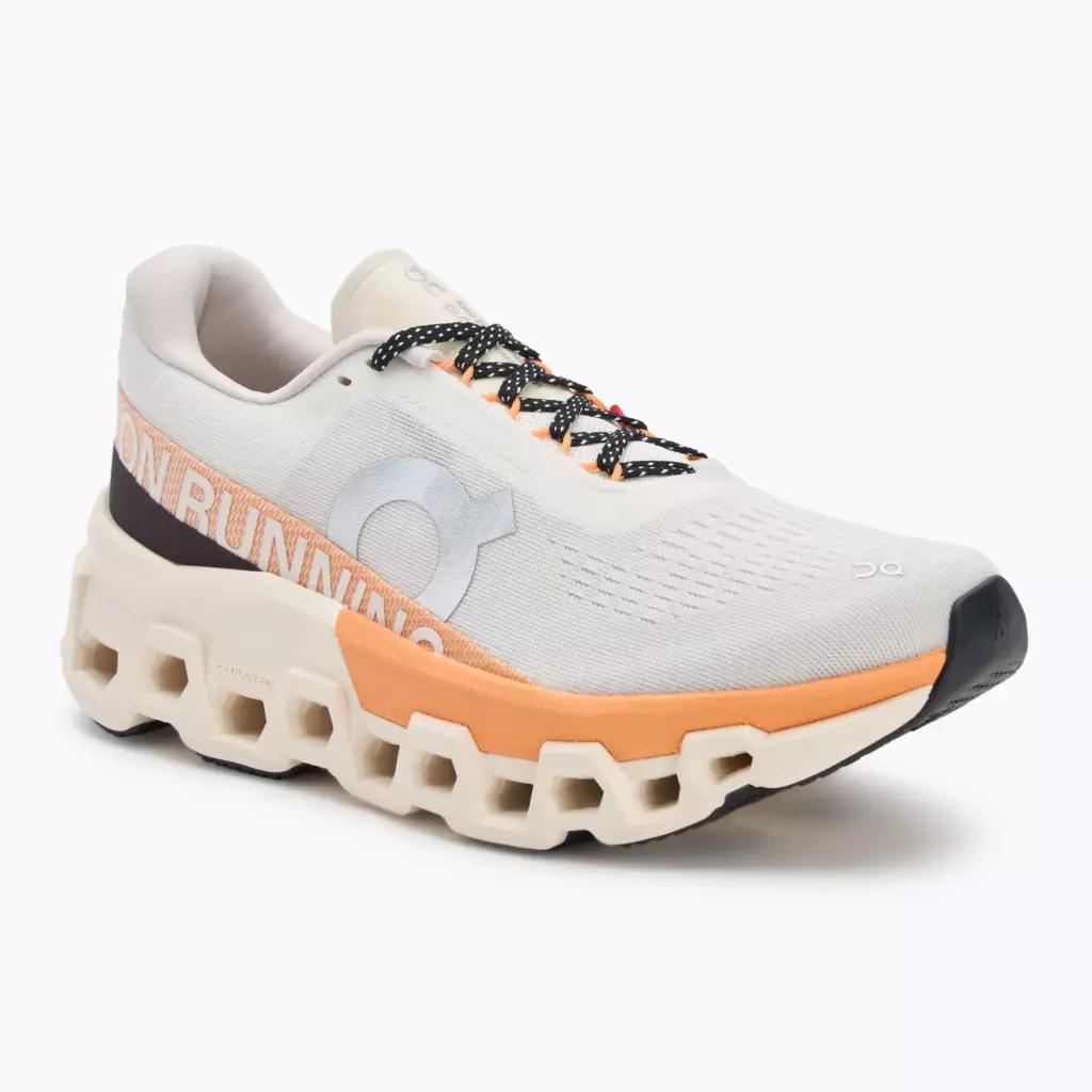 Женские Кроссовки для бега On Cloudmonster 2 ivory/tangerine