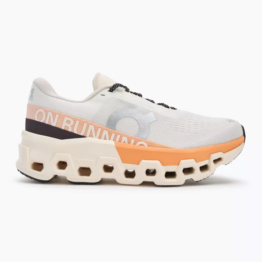 Женские Кроссовки для бега On Cloudmonster 2 ivory/tangerine