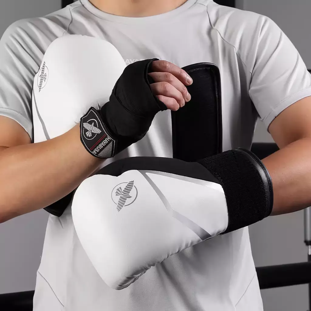 Боксёрские перчатки Hayabusa E1 Boxing white/silver