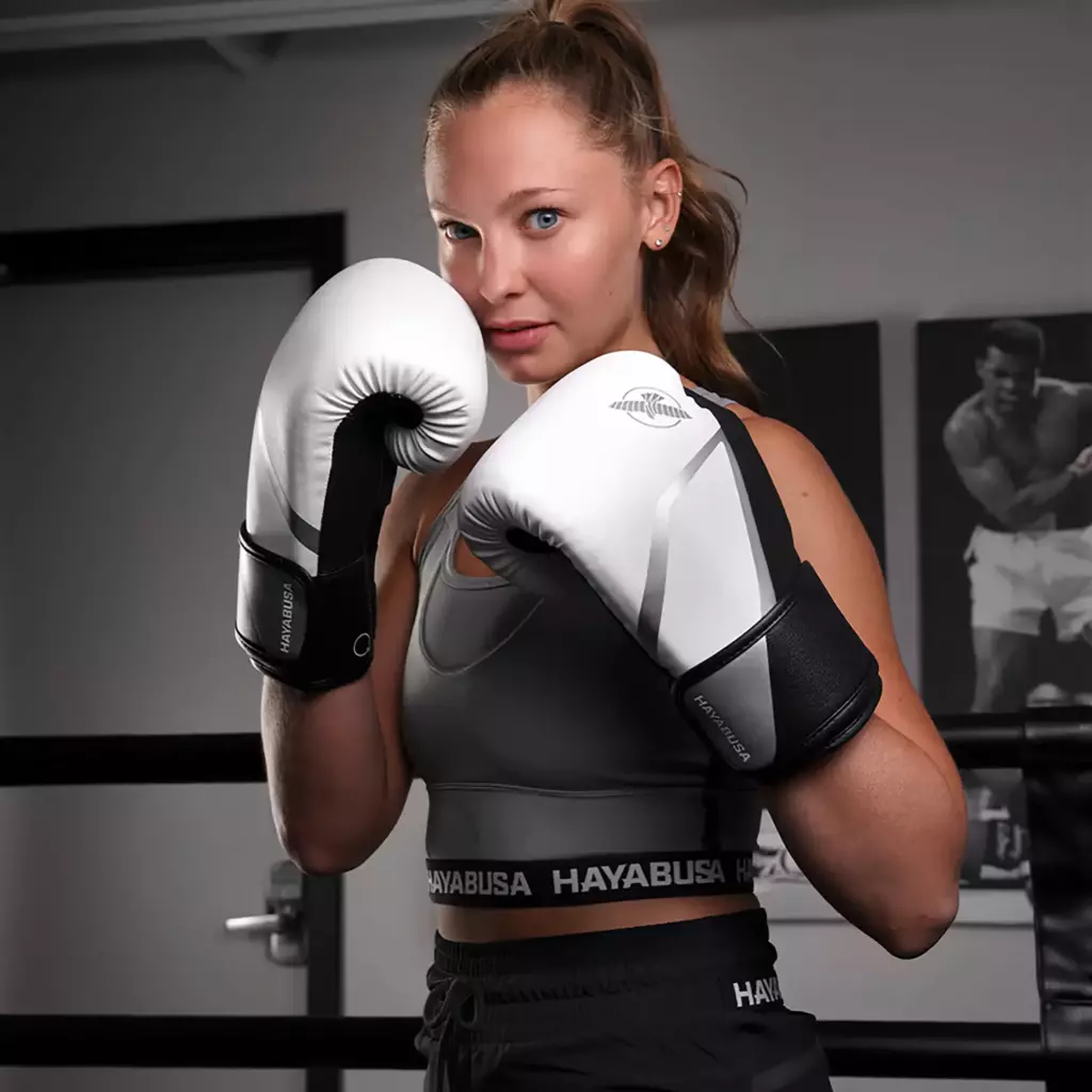 Боксёрские перчатки Hayabusa E1 Boxing white/silver