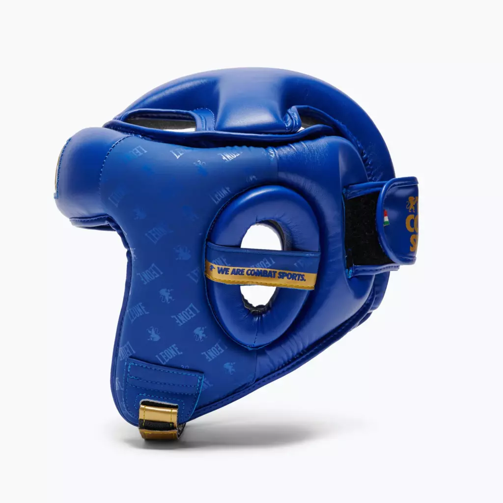 Боксёрский шлем LEONE 1947 Headgear Dna blue