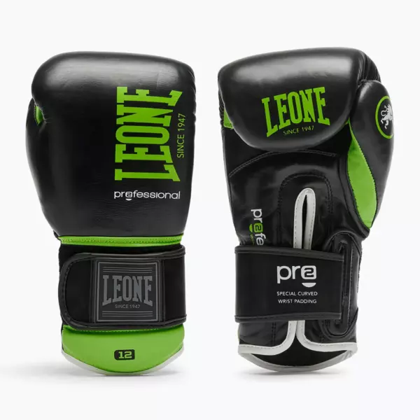 Боксёрские перчатки LEONE 1947 Professional 2 black/green