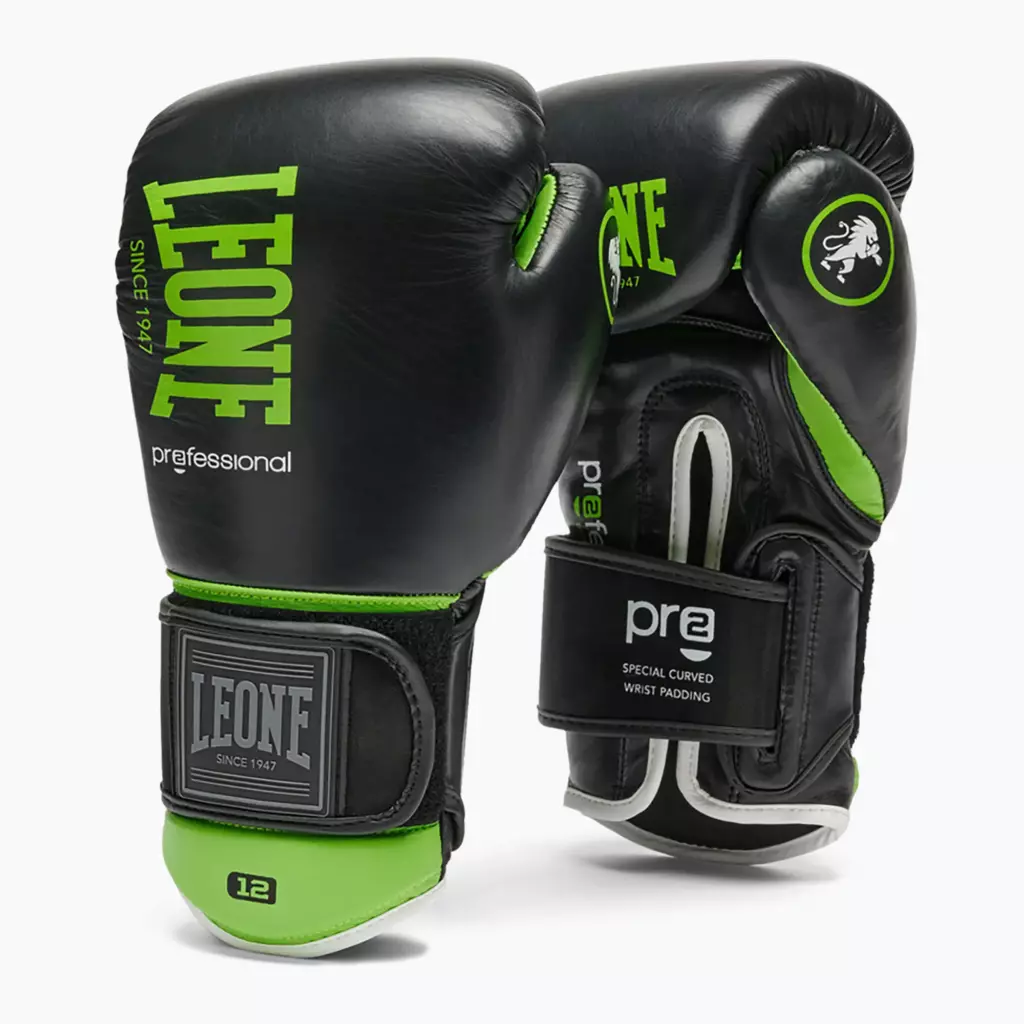 Боксёрские перчатки LEONE 1947 Professional 2 black/green