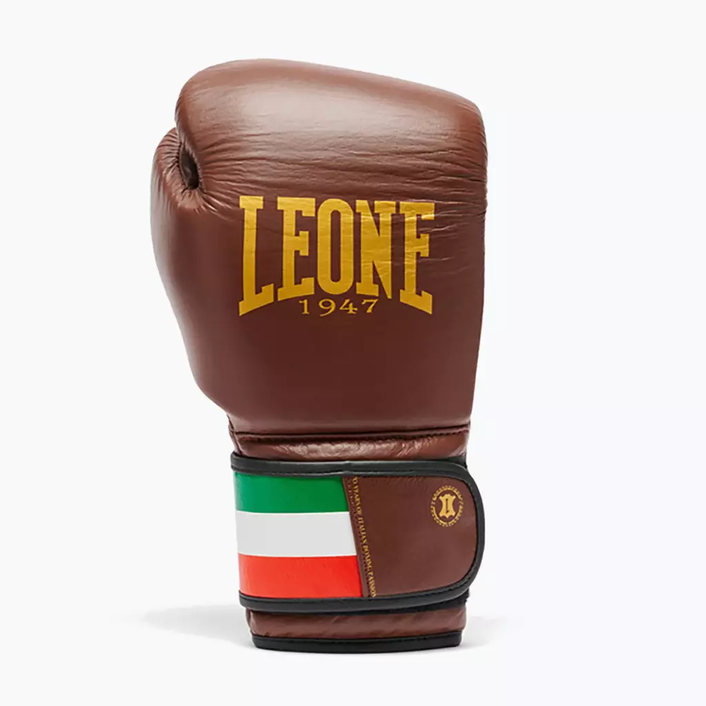 Боксёрские перчатки LEONE 1947 Italy '47 black/white/brown