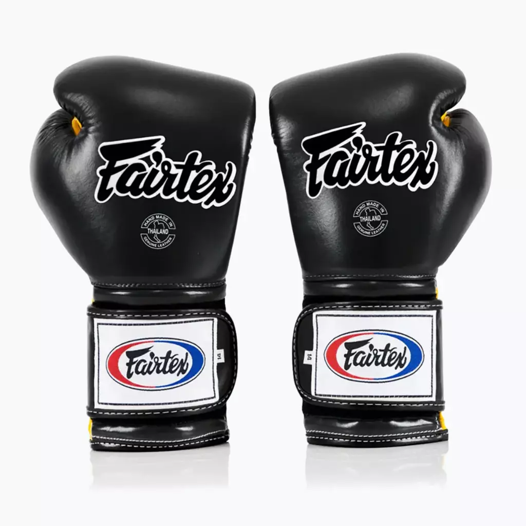 Боксёрские перчатки Fairtex Heavy Hitter's Mexican Style black/yellow