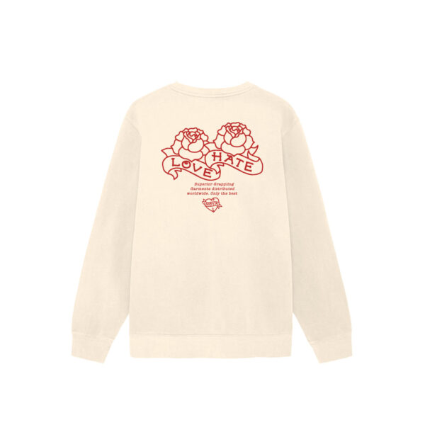 Свитшот MOYA BRAND LOVE X HATE IVORY CREW