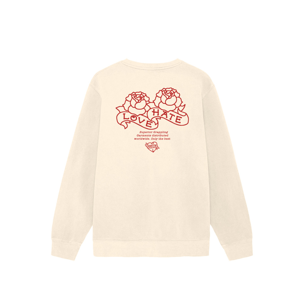 Свитшот MOYA BRAND LOVE X HATE IVORY CREW