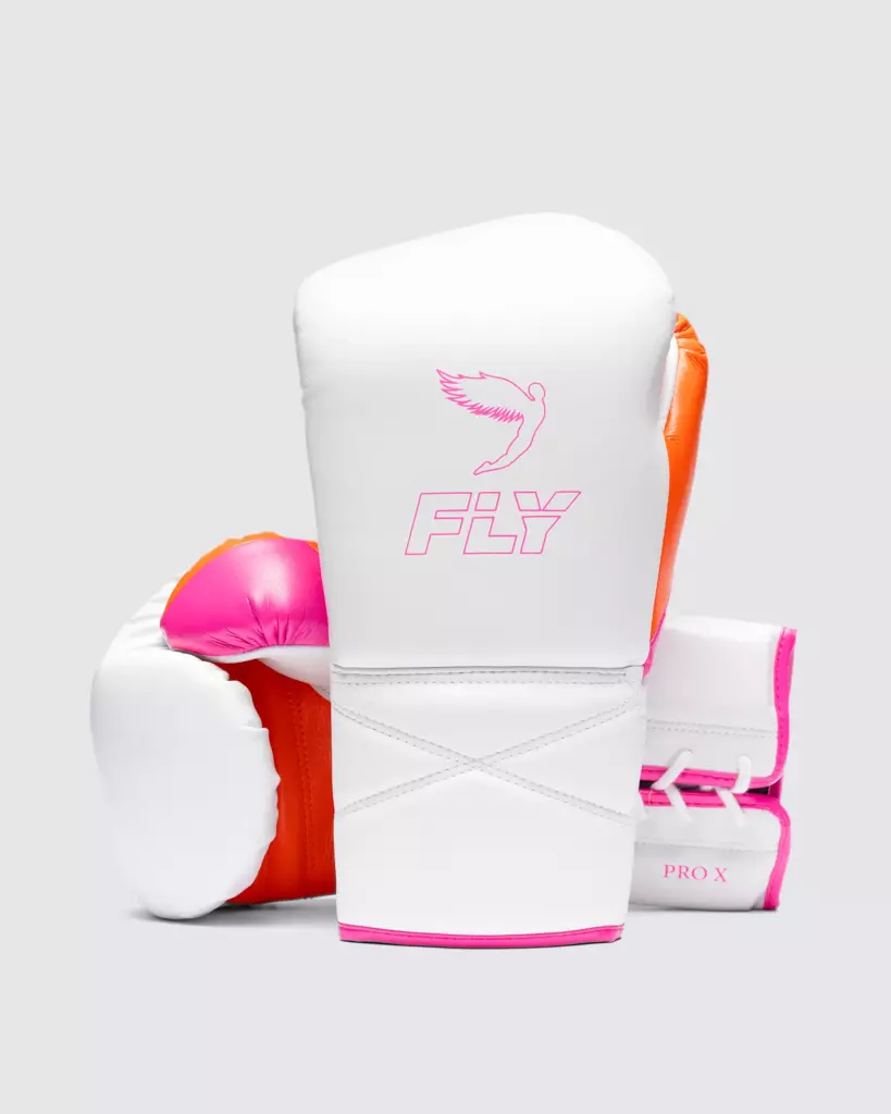 Боксёрские перчатки Fly SUPERLACE PRO X 2 GLOVES - White/Pink/Orange