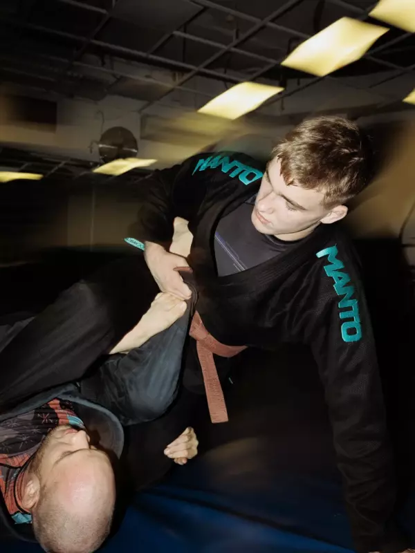 Кимоно MANTO "X5" BJJ Черно-бирюзовое