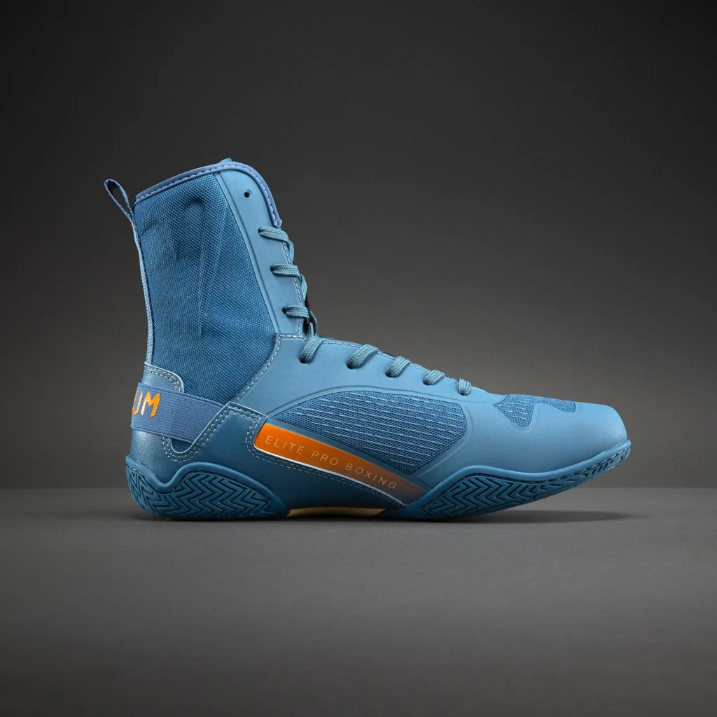 Боксёрки Venum Elite Neo -  Steel Blue/Orange