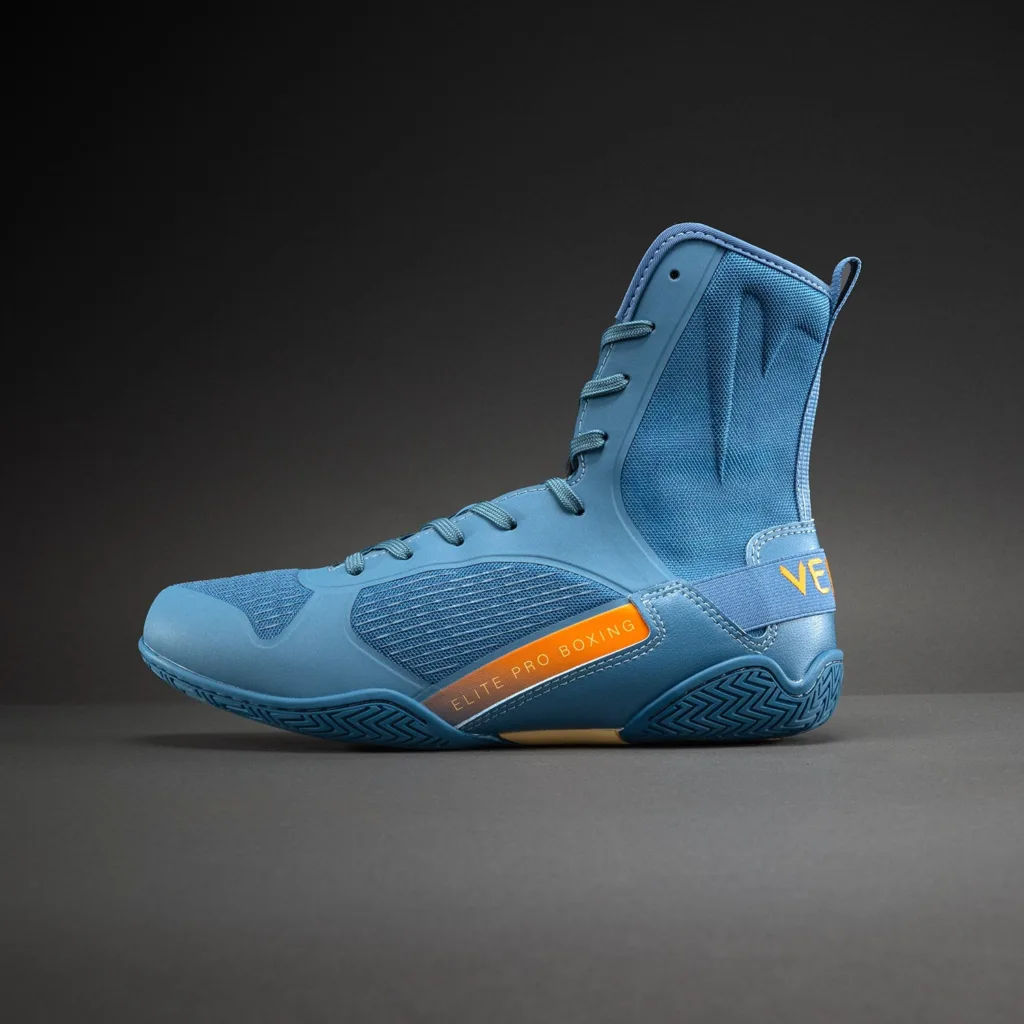 Боксёрки Venum Elite Neo -  Steel Blue/Orange
