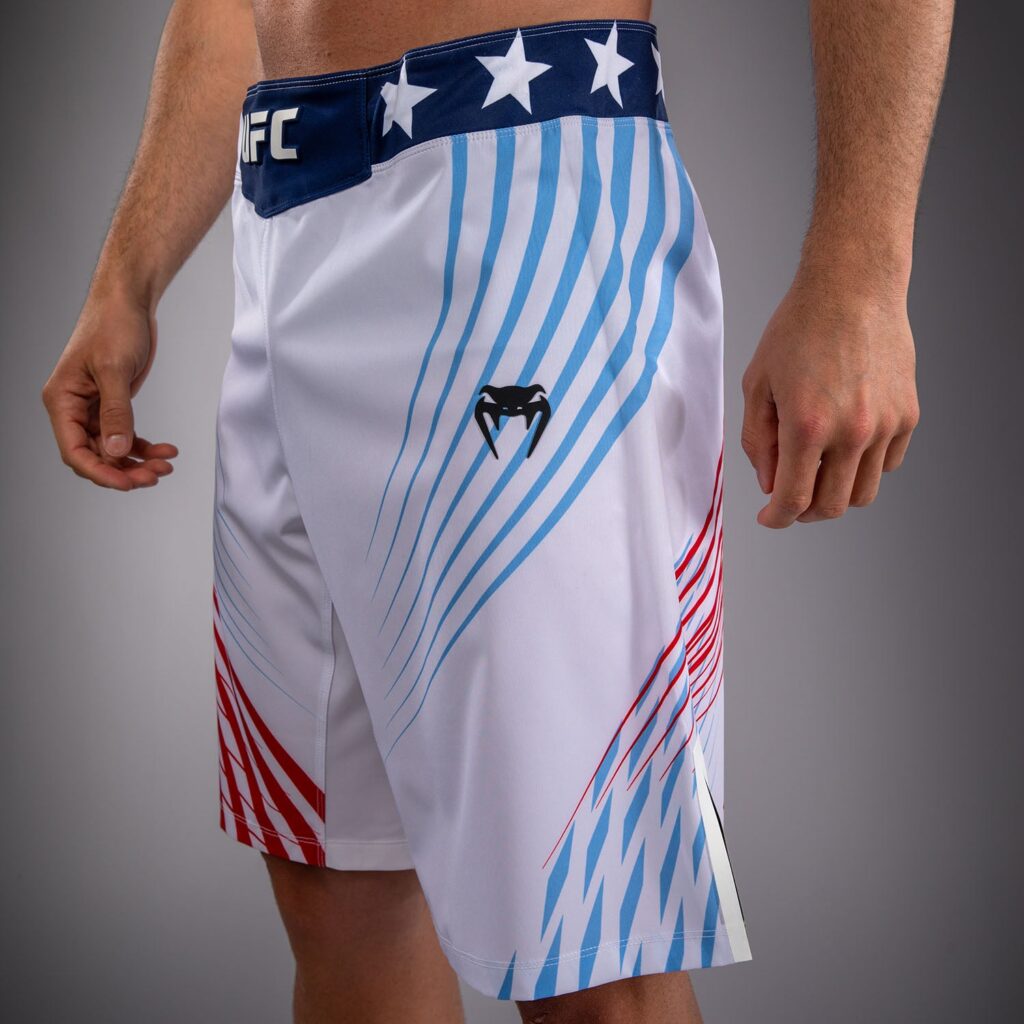 Шорты Men's Official UFC Freedom 250 by Venum White Personalized Authentic Fight Night Long Fit Fight