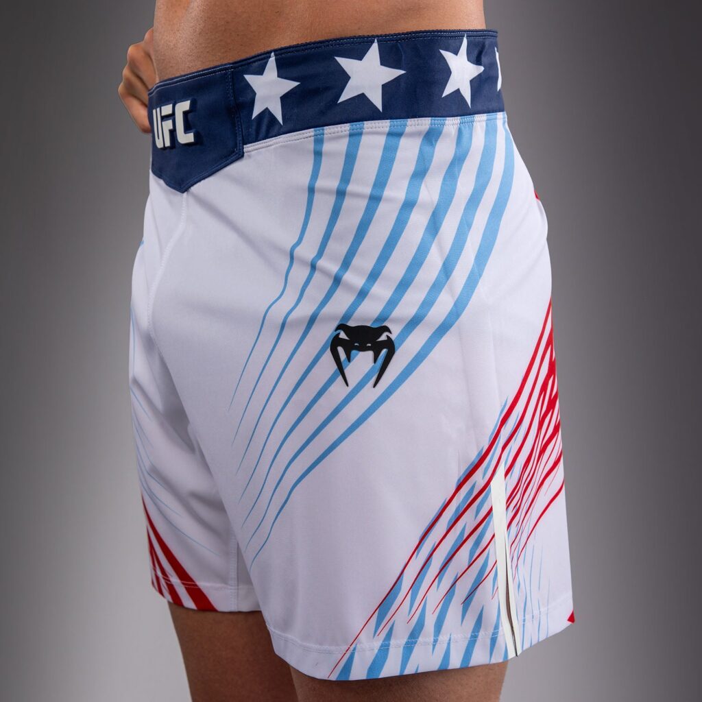 Шорты Men's Official UFC Freedom 250 by Venum White Personalized Authentic Fight Night Fit Fight Short