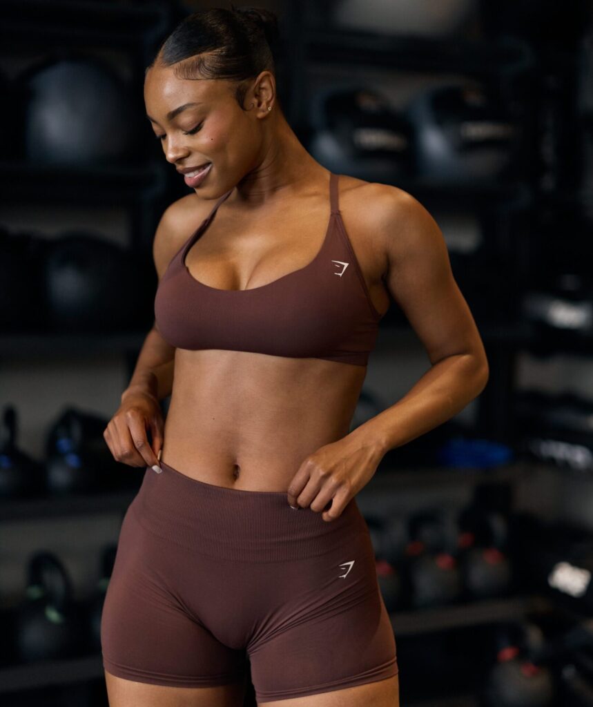Gymshark Everyday Seamless Racerback Sports Bra - Espresso Brown