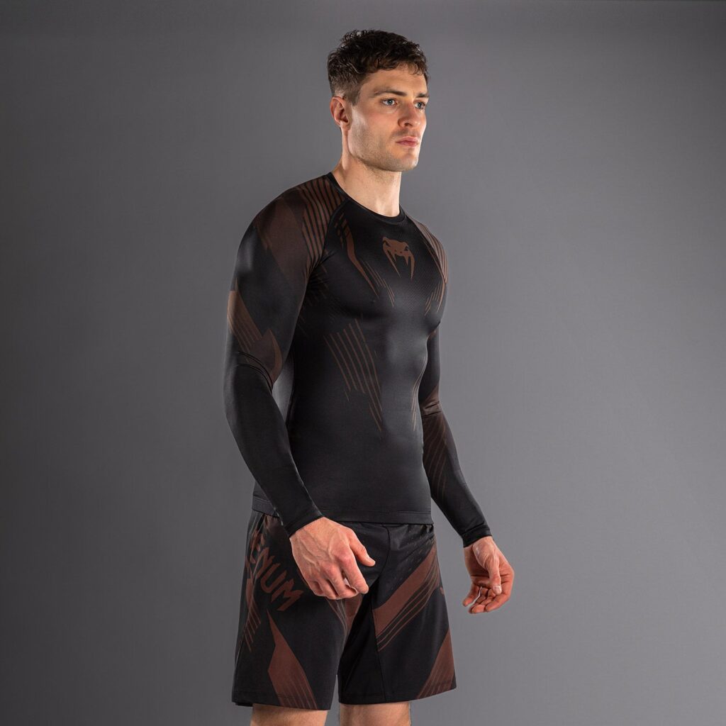 Рашгард Venum No-Gi 6.0 Long Sleeve - Black/Brown