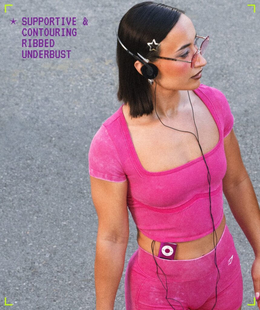 Шорты Gymshark Gymshark x Bratz Crop Top - Super-Set Pink/Wash