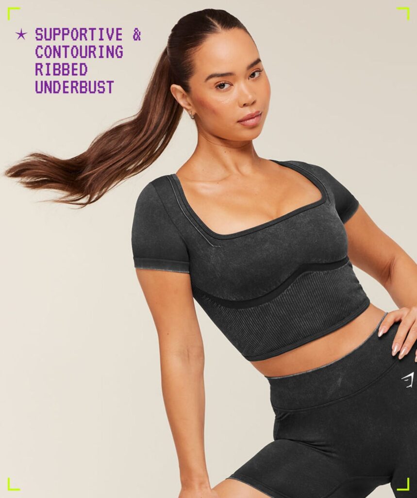 Шорты Gymshark Gymshark x Bratz Crop Top - Black/Wash