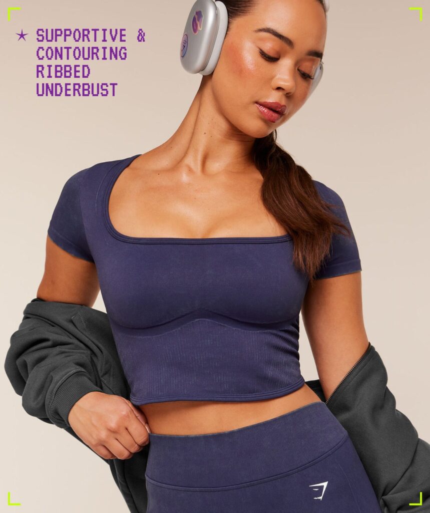 Шорты Gymshark Gymshark x Bratz Crop Top - Indigo Purple/Wash