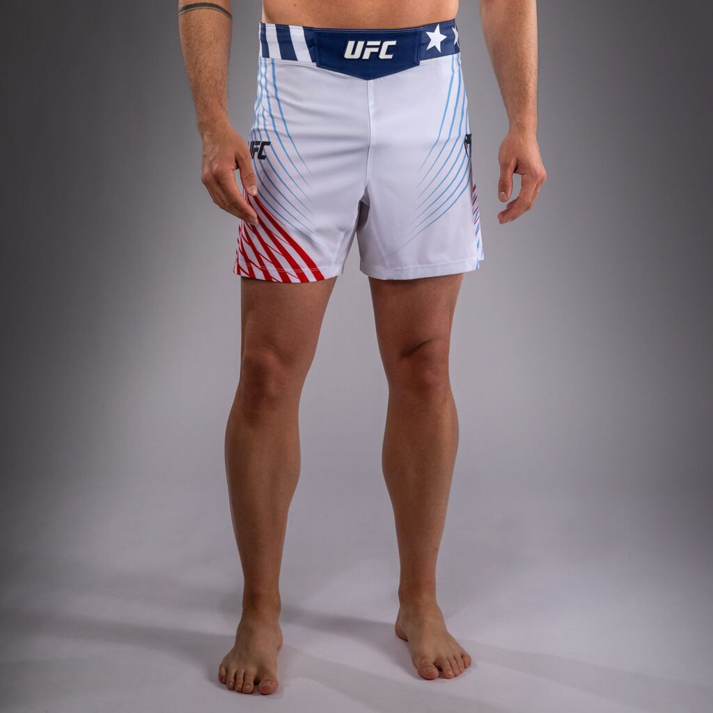Шорты Men's Official UFC Freedom 250 by Venum White Personalized Authentic Fight Night Fit Fight Short