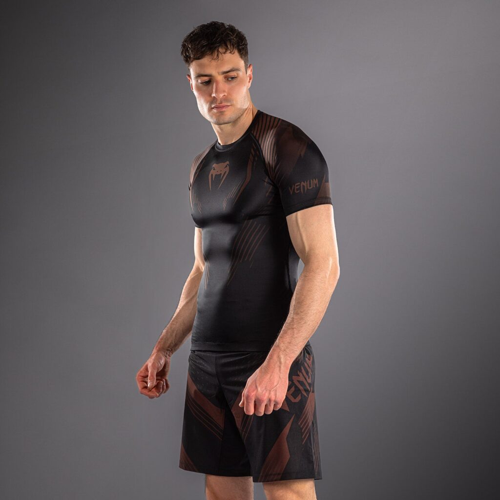 Рашгард Venum No-Gi 6.0 Short Sleeve - Black/Brown