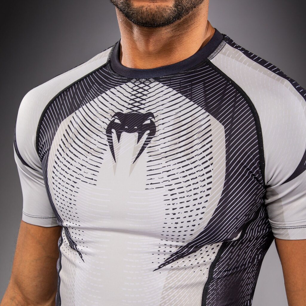 Рашгард Venum Galactic 3.0 Short Sleeve - Off-White/Black
