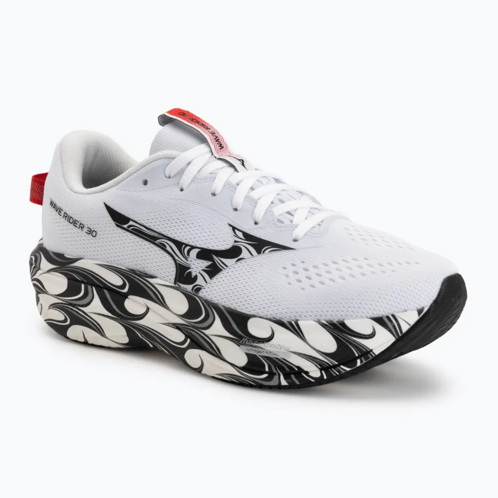 Кроссовки для бега Mizuno Wave Rider 30 Disclosure white/black/high risk red