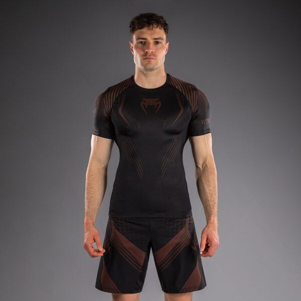 Рашгард Venum No-Gi 6.0 Short Sleeve - Black/Brown