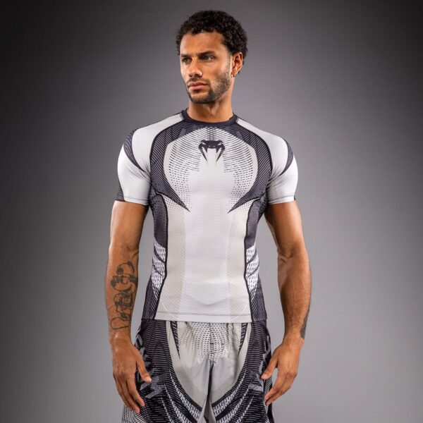 Рашгард Venum Galactic 3.0 Short Sleeve - Off-White/Black