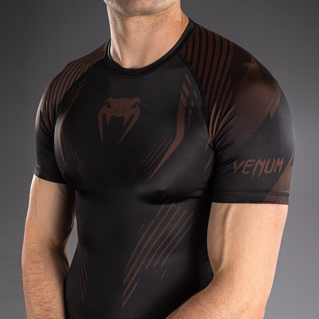 Рашгард Venum No-Gi 6.0 Short Sleeve - Black/Brown