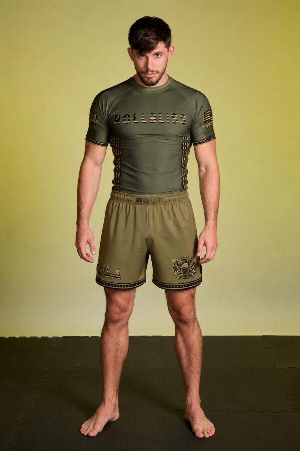 Rollbiss Рашгард Army Green Freedom BJJ