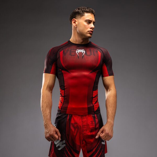 Рашгард Venum Galactic 3.0 Short Sleeve - Red/Silver