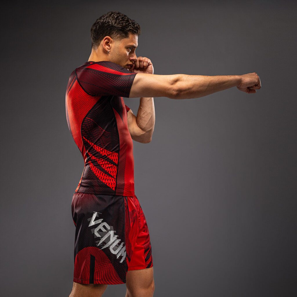 Рашгард Venum Galactic 3.0 Short Sleeve - Red/Silver
