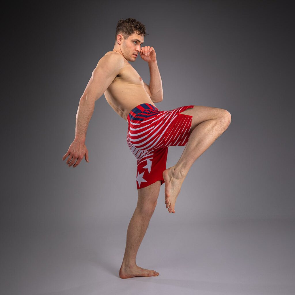 Шорты Men's Official UFC Freedom 250 by Venum Red Personalized Authentic Fight Night Long Fit Fight