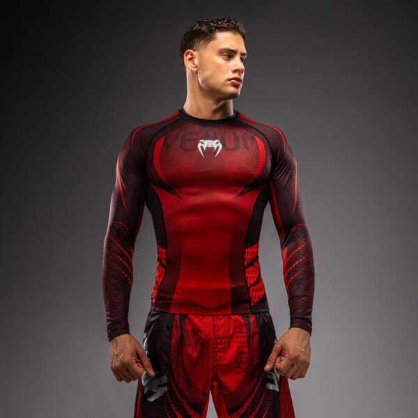 Рашгард Venum Galactic 3.0 Long Sleeve - Red/Silver