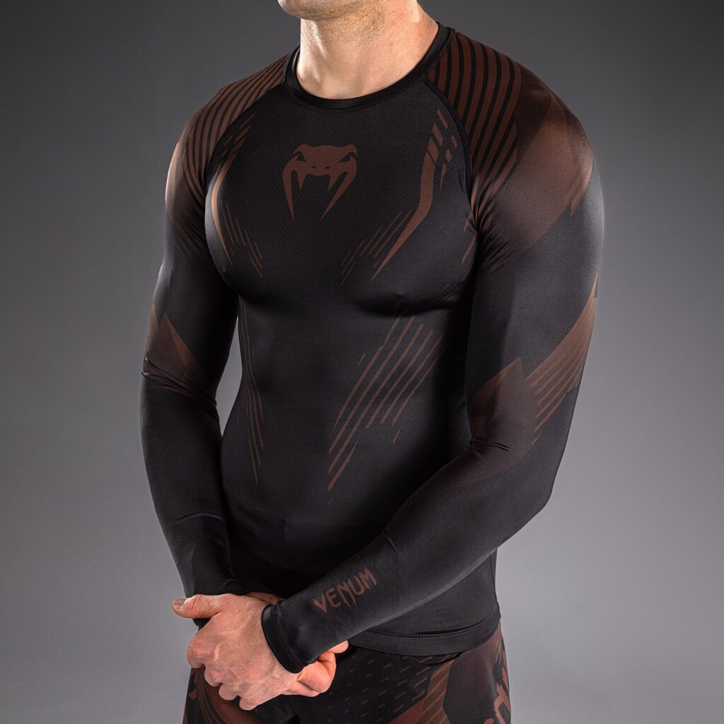Рашгард Venum No-Gi 6.0 Long Sleeve - Black/Brown