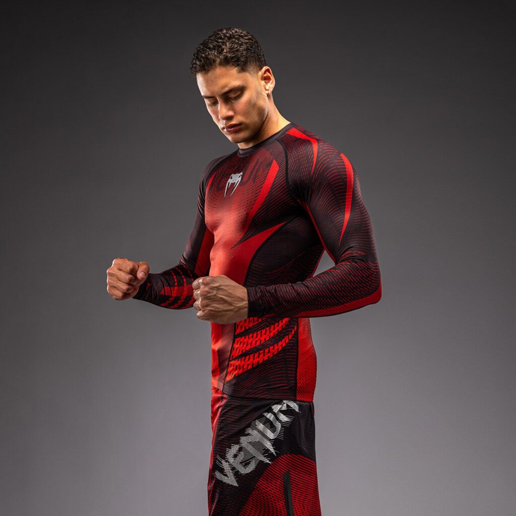 Рашгард Venum Galactic 3.0 Long Sleeve - Red/Silver