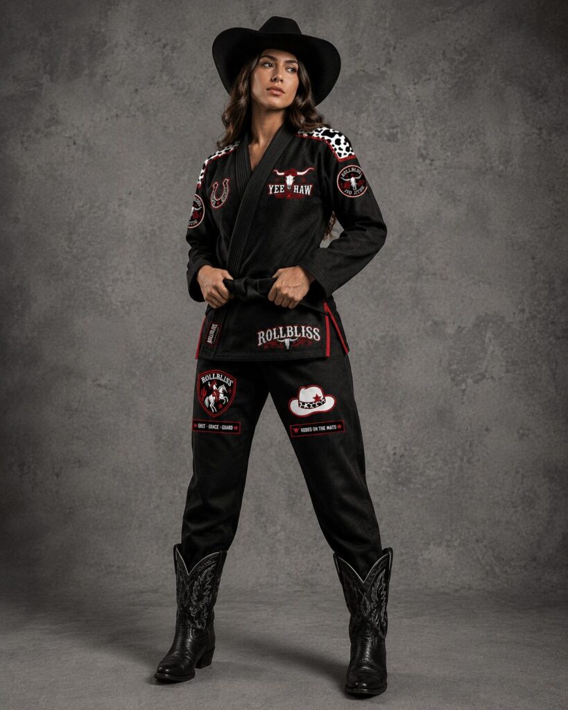 Rollbiss Кимоно Black CowGirl Yee Haw BJJ