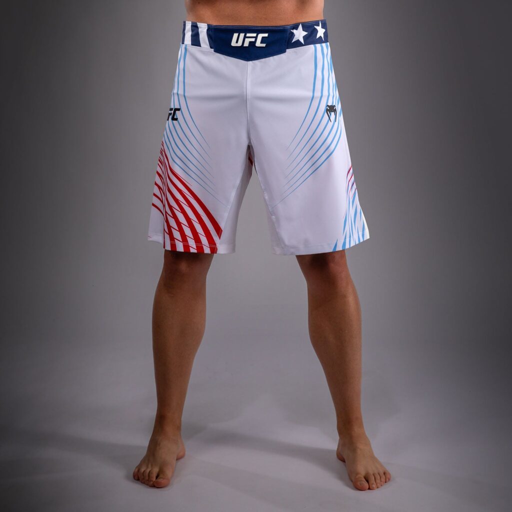 Шорты Men's Official UFC Freedom 250 by Venum White Personalized Authentic Fight Night Long Fit Fight