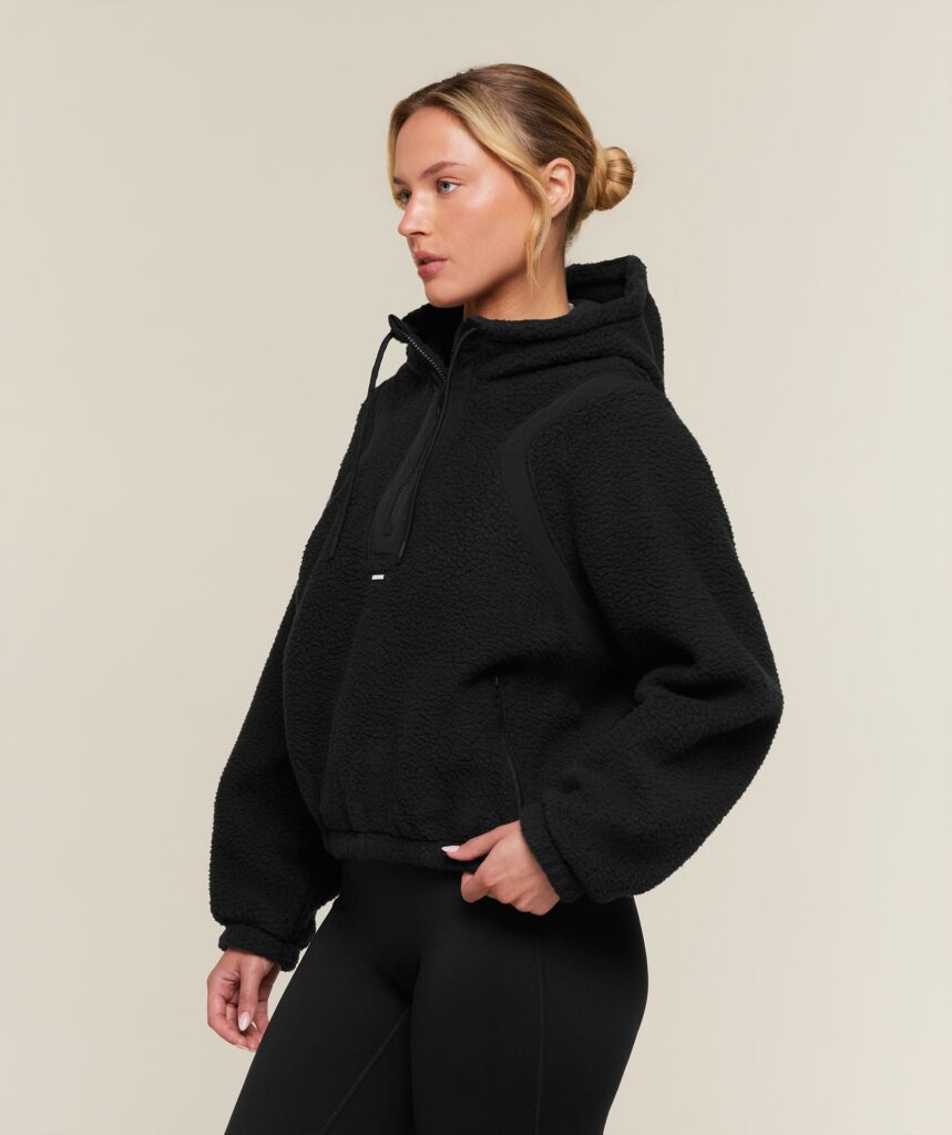 Куртка Gymshark Sherpa 1/4 Zip - Black