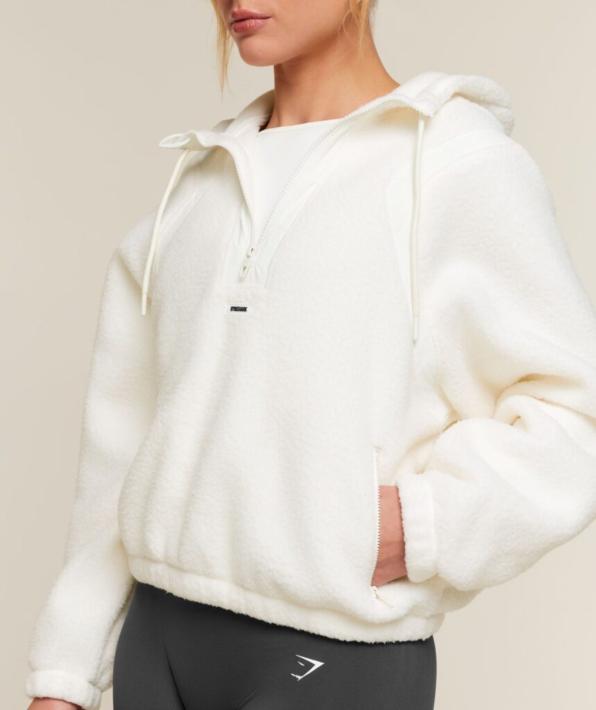 Куртка Gymshark Sherpa 1/4 Zip - Soft White