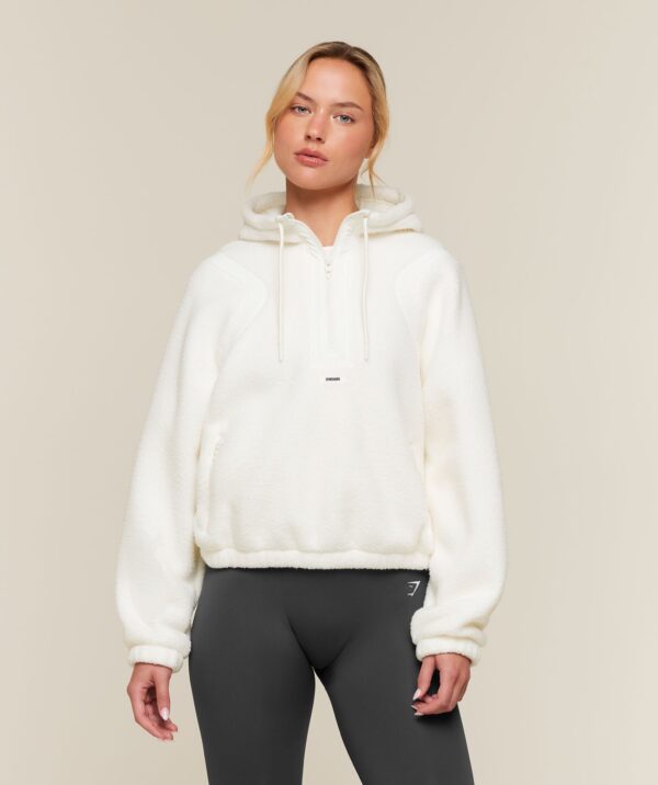 Куртка Gymshark Sherpa 1/4 Zip - Soft White