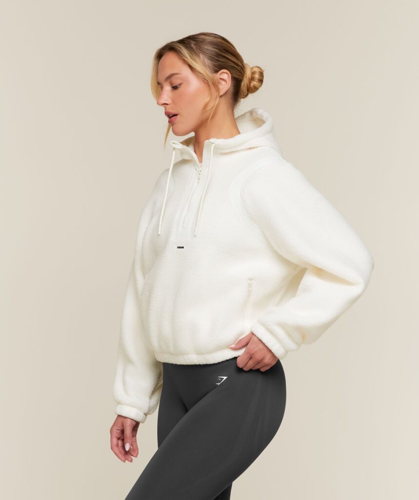 Куртка Gymshark Sherpa 1/4 Zip - Soft White