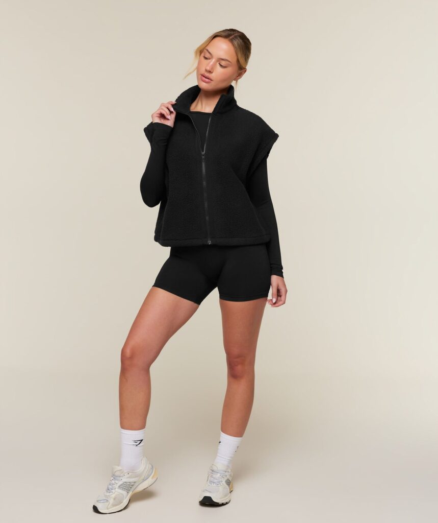 Куртка Gymshark Sherpa Gilet - Black