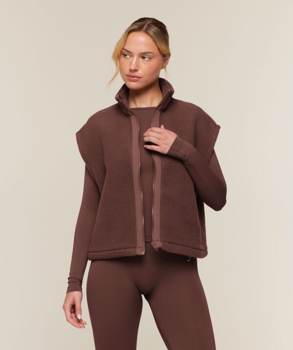 Куртка Gymshark Sherpa Gilet - Espresso Brown