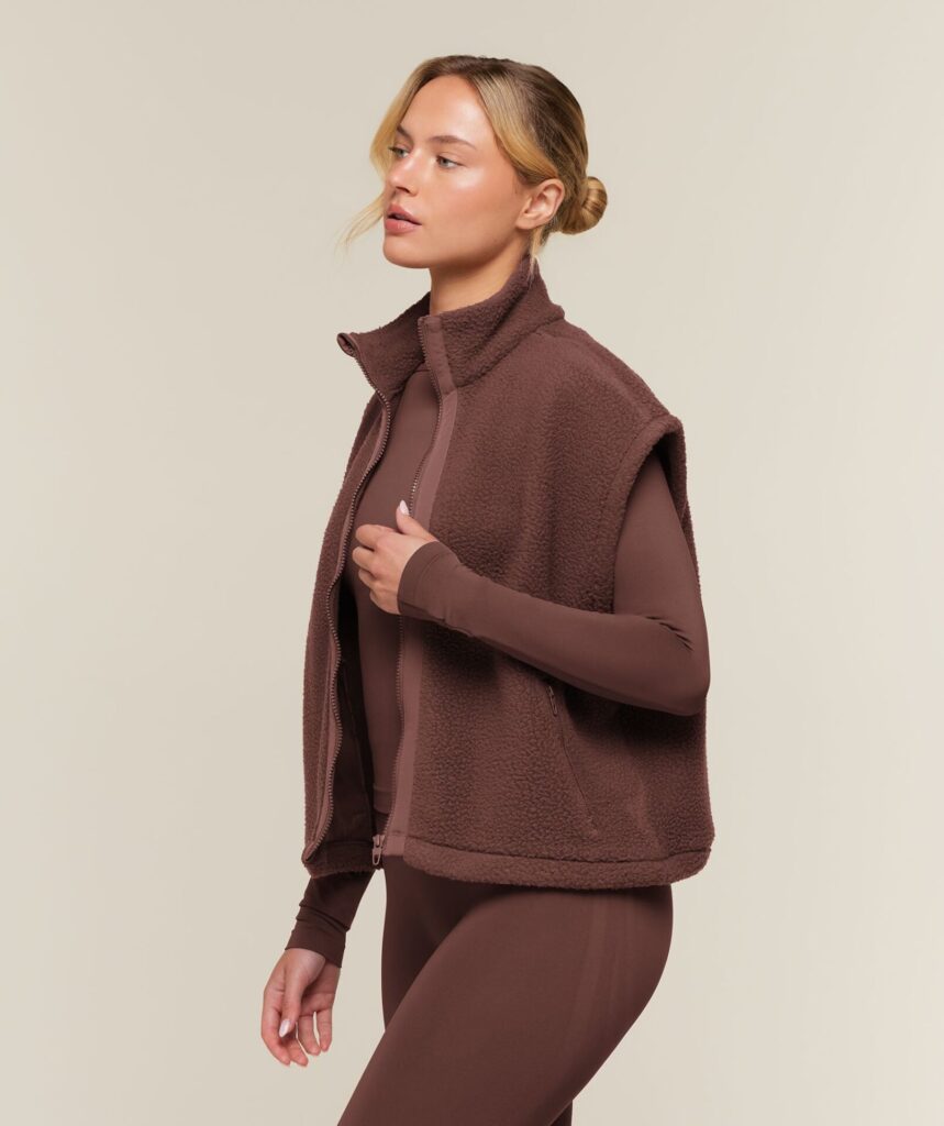 Куртка Gymshark Sherpa Gilet - Espresso Brown